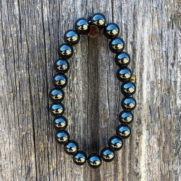 Hematite Gemstone Bracelet Handmade - Picture 4 of 4